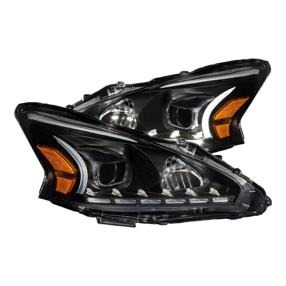 چراغ جلو مشکی با نوار DRL Anzo
